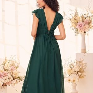 LULU’S ‘I'm All Yours’ Emerald Green Ruffled Maxi Dress, size Large